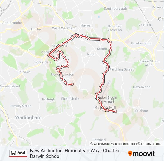 664 Bus Line Map