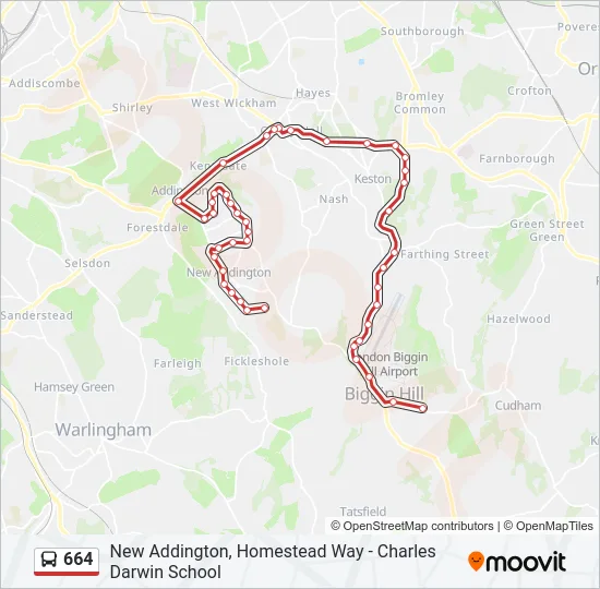 664 Bus Line Map