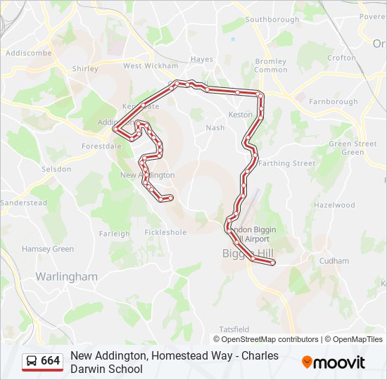 664 bus Line Map