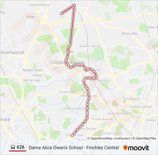 626 Bus Line Map