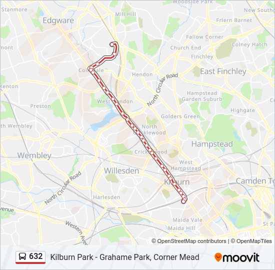 632 Bus Line Map