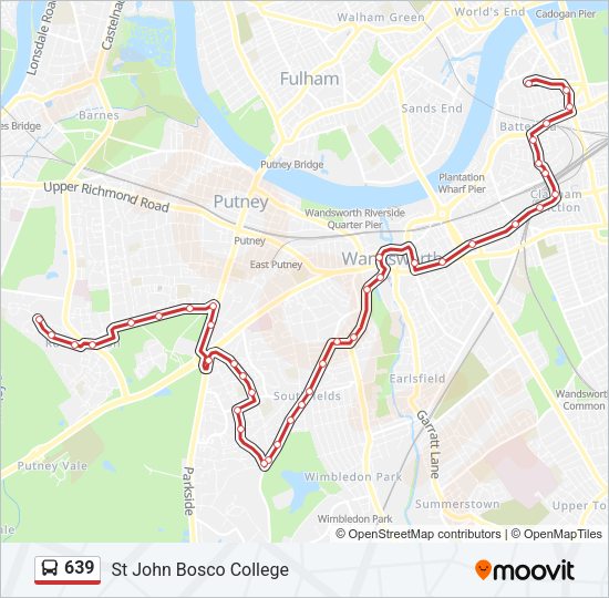 639 Bus Line Map