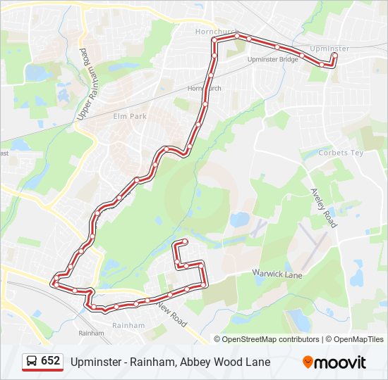 652 bus Line Map