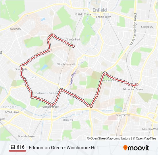 616 Bus Line Map