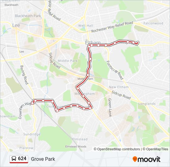 624 Bus Line Map