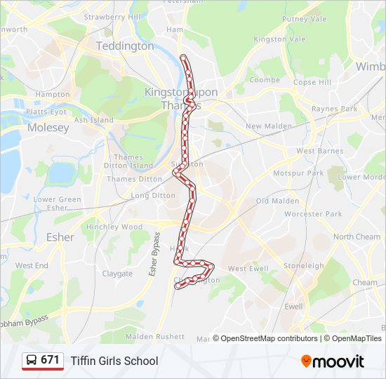 671 Bus Line Map