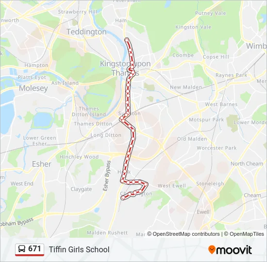 671 Bus Line Map