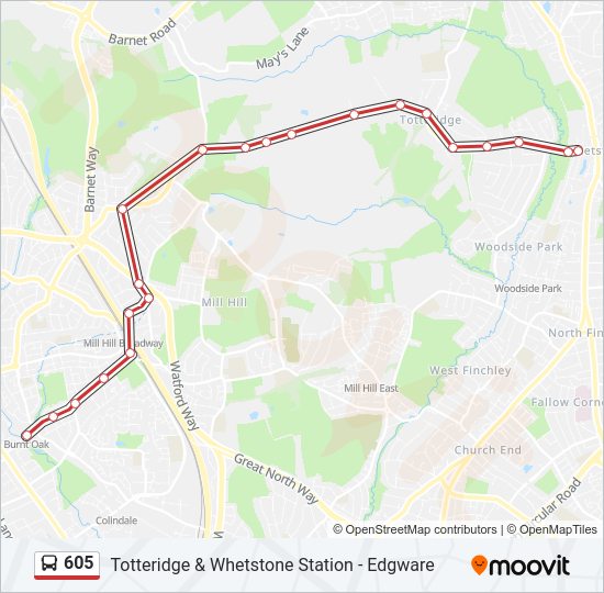 605 Bus Line Map