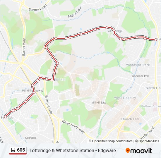 605 Bus Line Map