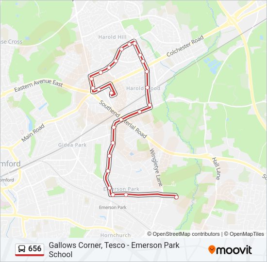 656 Bus Line Map