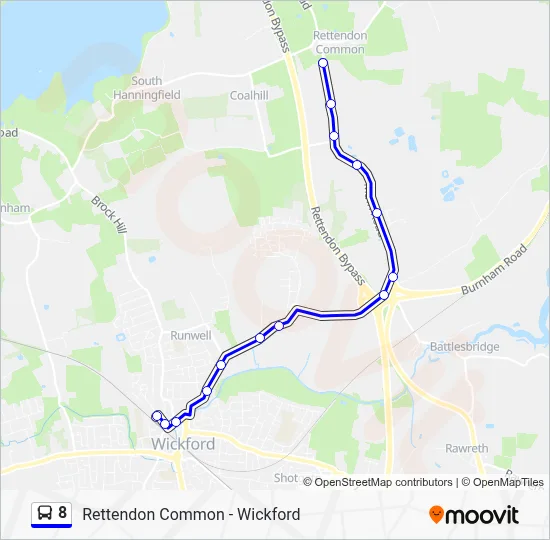8 Route: Schedules, Stops & Maps - Wickford (Updated)