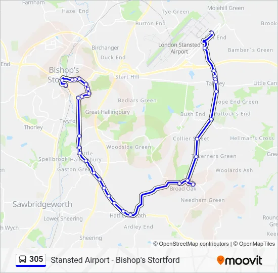 305 Route: Schedules, Stops & Maps - Stansted Airport (Updated)