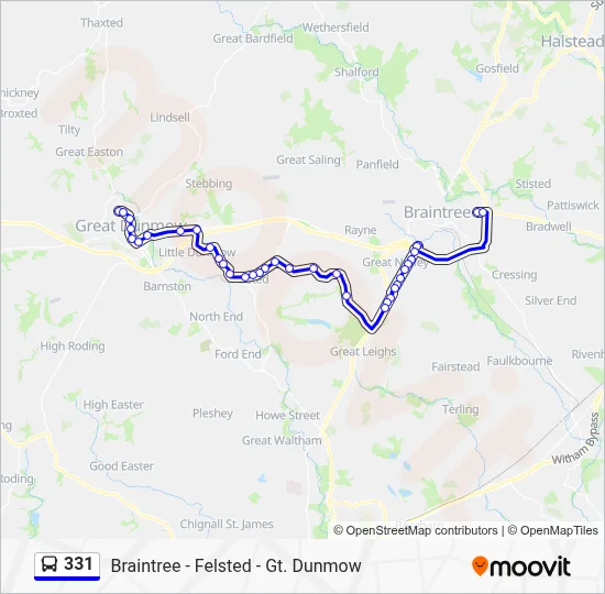 331 Route: Schedules, Stops & Maps - Great Dunmow (Updated)