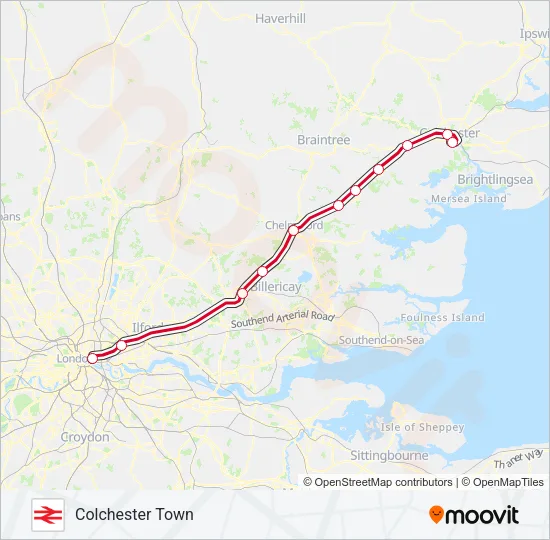 GREATER ANGLIA Train Line Map