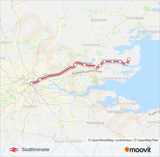 GREATER ANGLIA Train Line Map