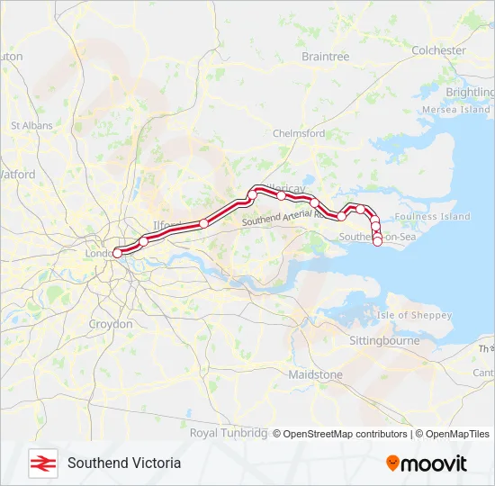 GREATER ANGLIA Train Line Map