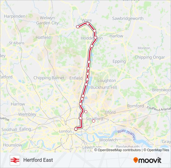 GREATER ANGLIA train Line Map