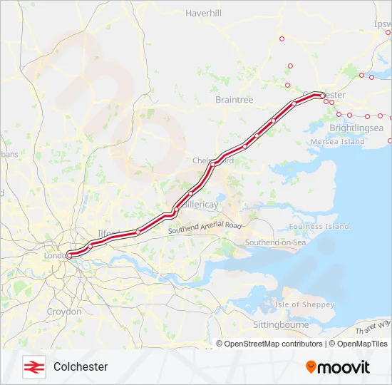 GREATER ANGLIA Train Line Map