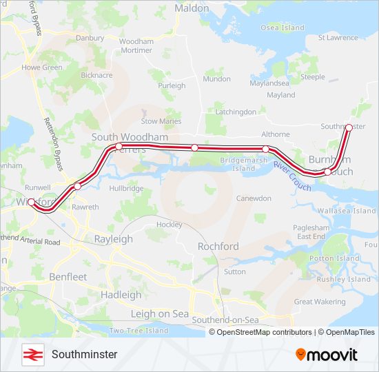 Greater Anglia Route Schedules Stops And Maps Southminster Updated 0733