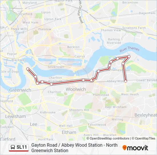 SL11 Route: Schedules, Stops & Maps - Gayton Road / Abbey Wood Station ...