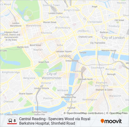 Bus 8 Route Map 8 Route: Schedules, Stops & Maps - Reading Town Centre (Updated)