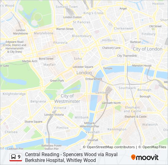 9 Bus Route Map 9 Route: Schedules, Stops & Maps - Reading Town Centre (Updated)