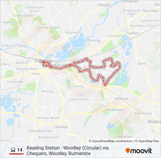 14 bus Line Map