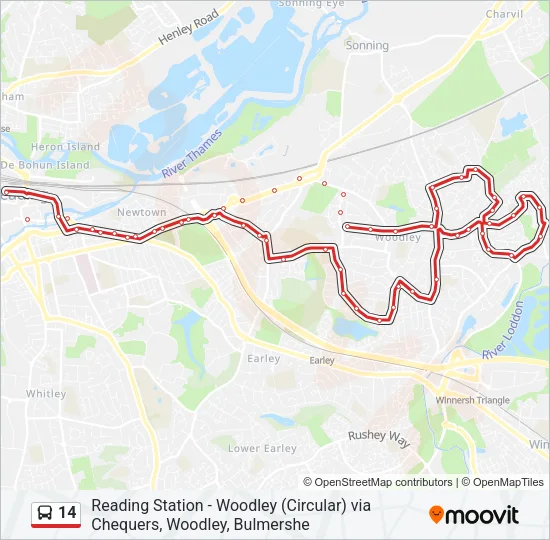 14 Bus Line Map