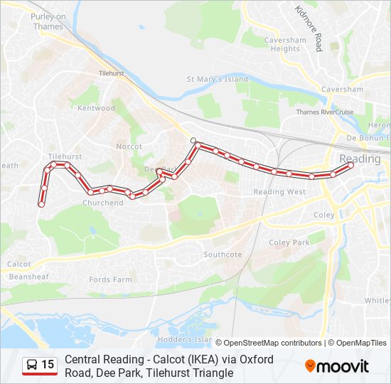15 Route Schedules, Stops & Maps Tilehurst (Updated)