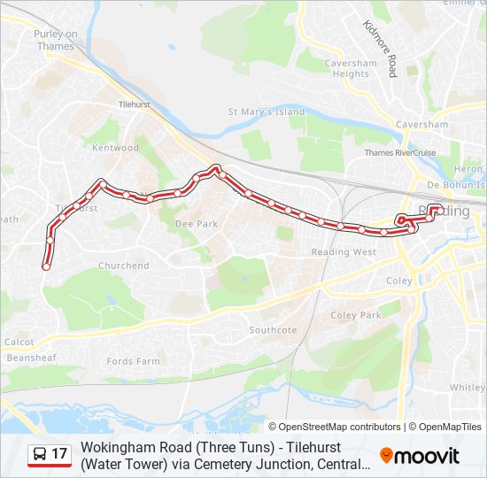 17 bus Line Map