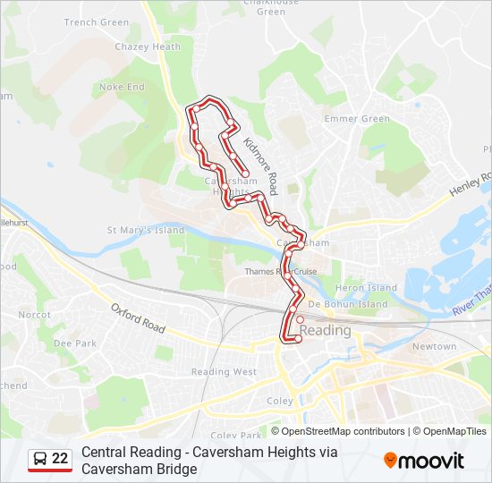 Bus 22 Route Map 22 Route: Schedules, Stops & Maps - Reading Town Centre (Updated)