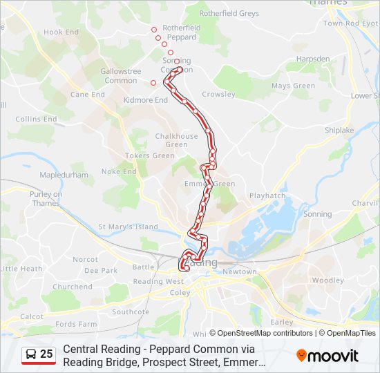 25 Bus Line Map