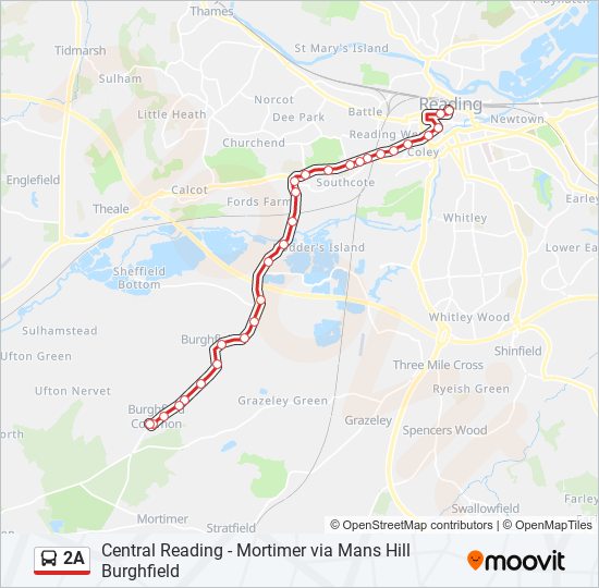 2a Route: Schedules, Stops & Maps - Burghfield Common (Updated)