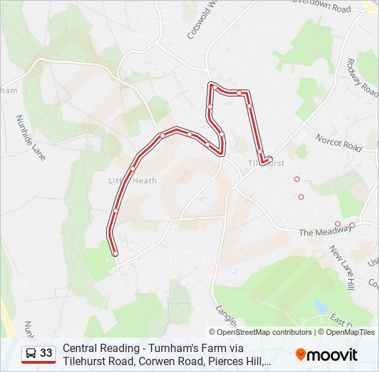 Bus 33 Route Map 33 Route: Schedules, Stops & Maps - Little Heath (Updated)