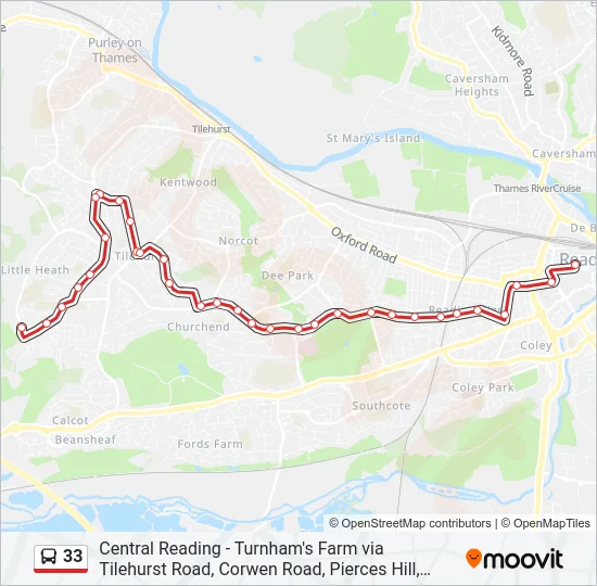 33 Bus Line Map