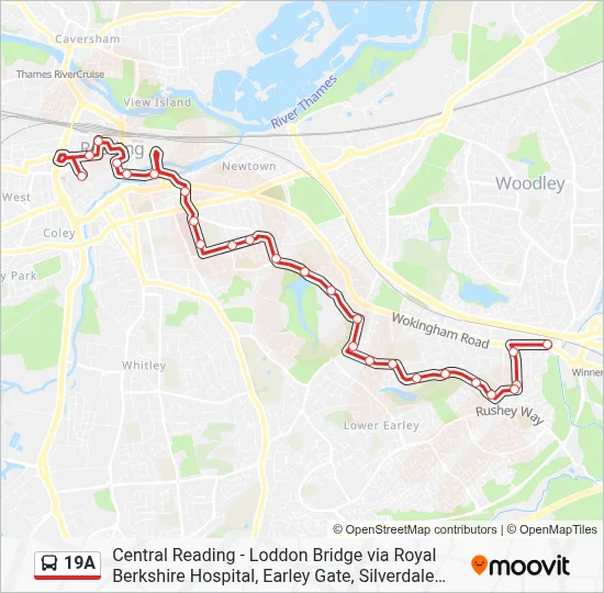 19A Route: Schedules, Stops & Maps - Loddon Bridge (Updated)