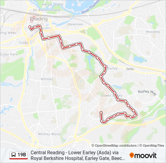 19B Bus Line Map