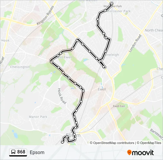 868 Bus Line Map