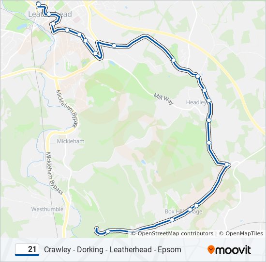 21 bus Line Map