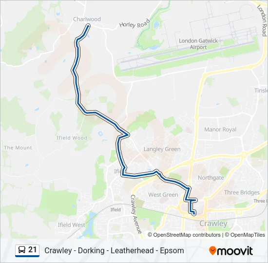 21 Bus Line Map