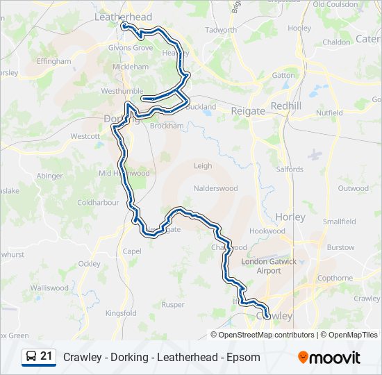 21 bus Line Map