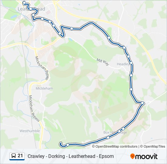 21 bus Line Map