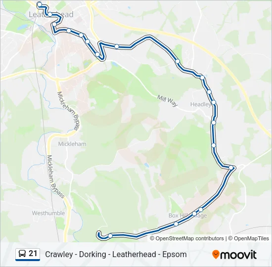 21 Bus Line Map