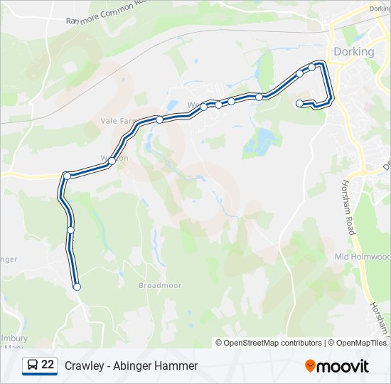 22 bus Line Map