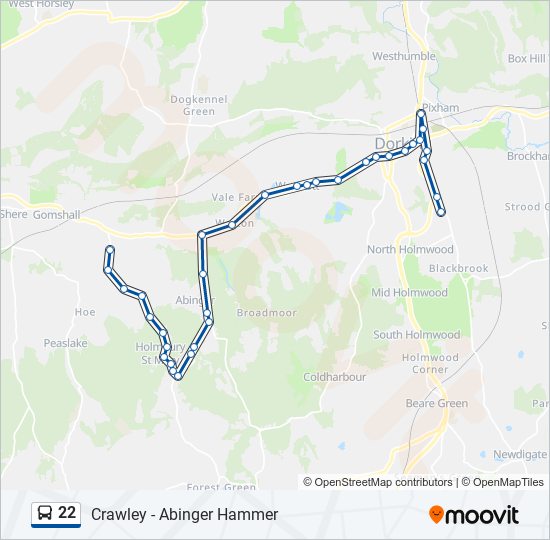 22 bus Line Map