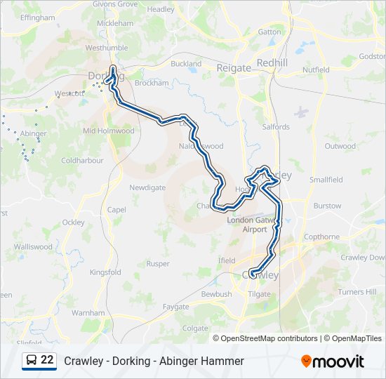 22 bus Line Map