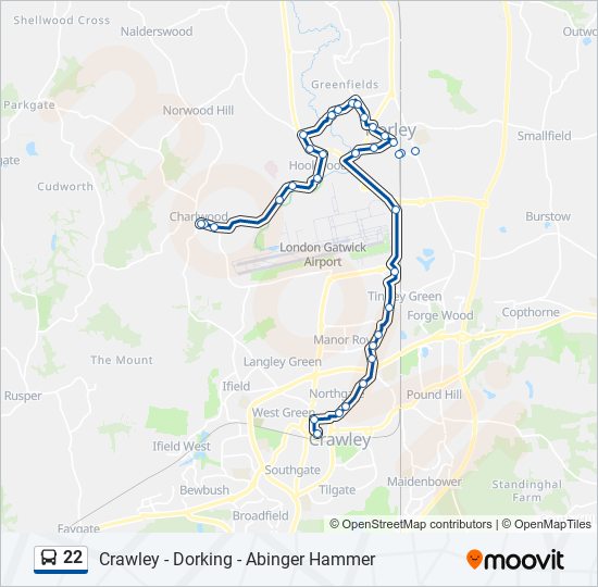 22 bus Line Map