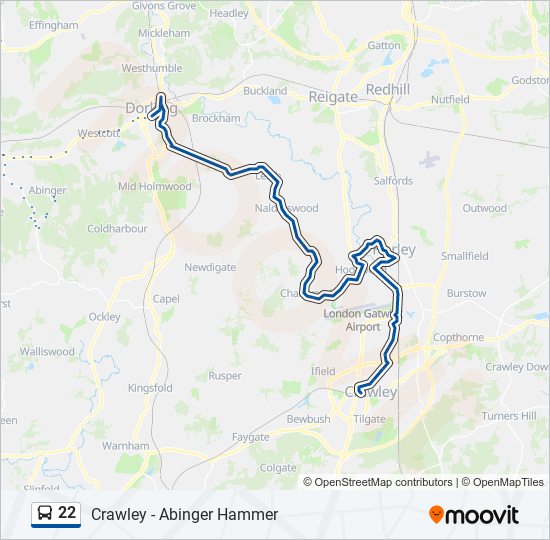 22 Route: Schedules, Stops & Maps - Crawley (Updated)