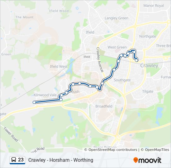 23 Route: Schedules, Stops & Maps - Faygate (Updated)