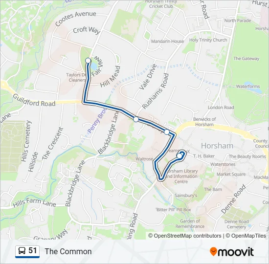 51 Bus Line Map